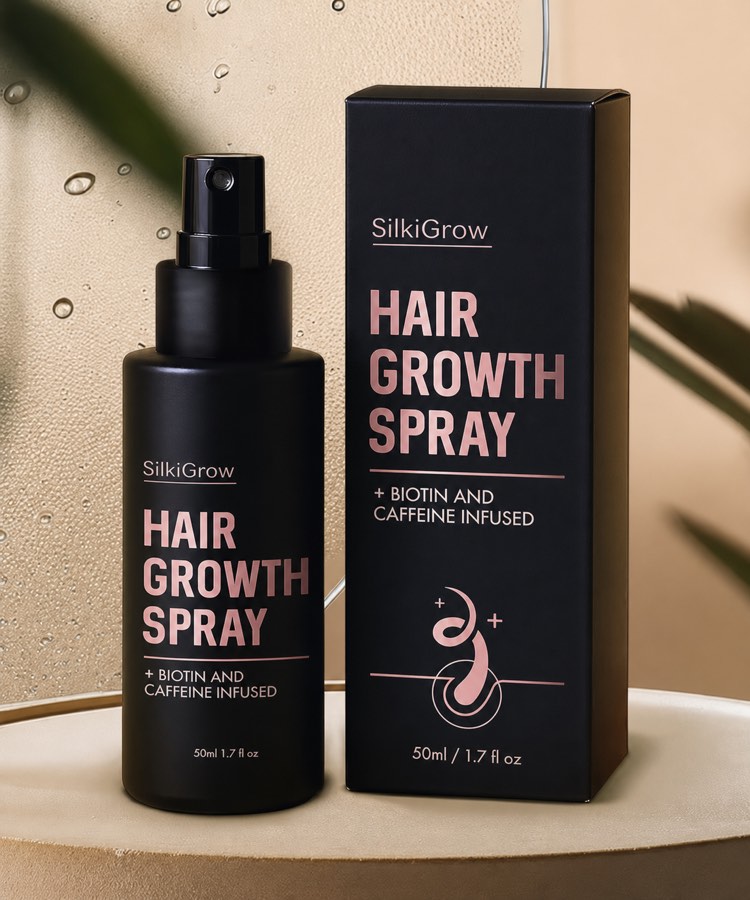 SilkiGrow Hair Growth Spray and box